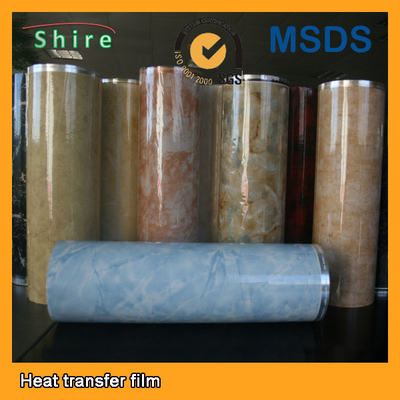 Waterproof Heat Transfer Film Marble Effect Vinyl Wrap For PVC Ceiling Panels