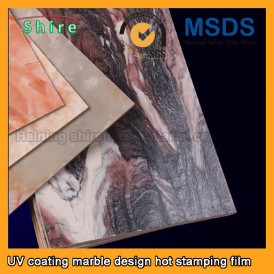 Waterproof Heat Transfer Film Marble Effect Vinyl Wrap For PVC Ceiling Panels