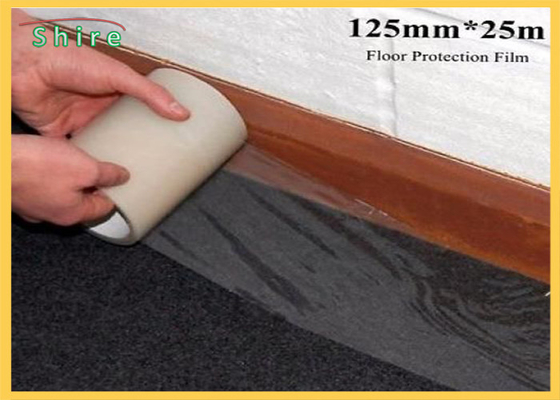 125mm Width Floor Protection Film Anti Dirt Against Wall Painting