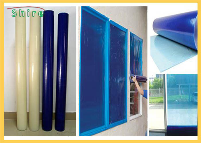 Blue Self Adhesive Window Protection Film Out Building Construction ...